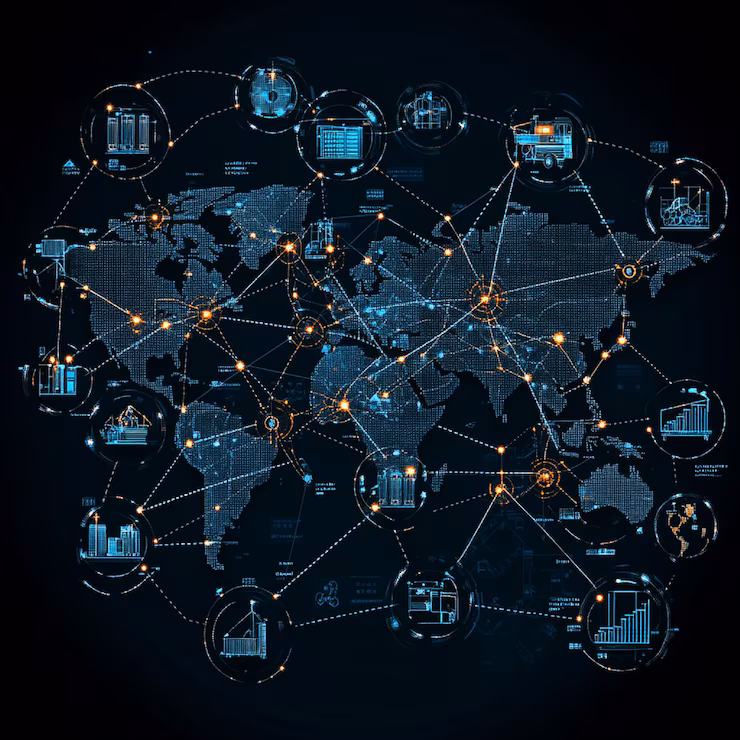 Digital supply chain network connection maps
